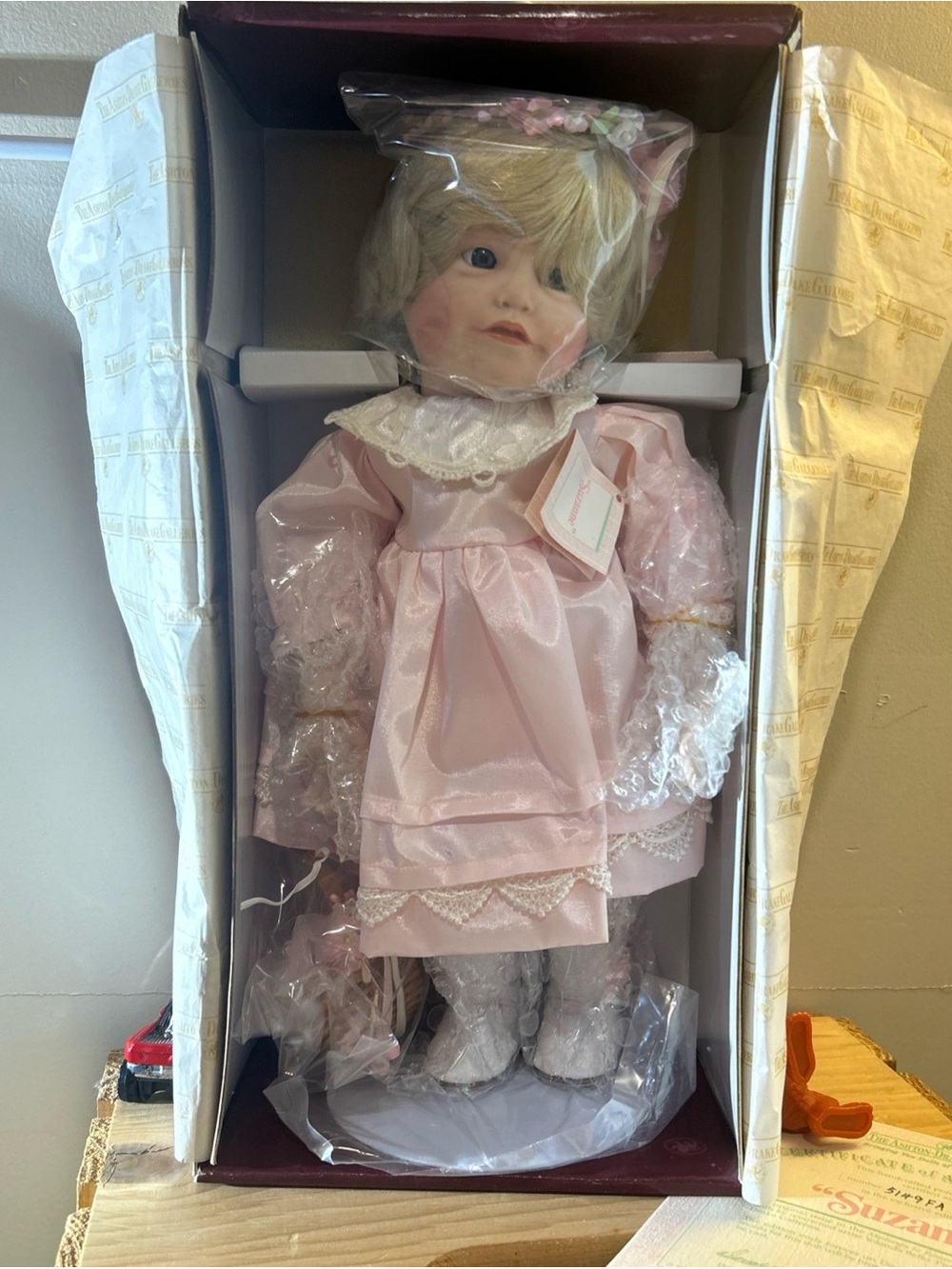 Suzanne Pink Porcelain Collector Doll - Pink Dress